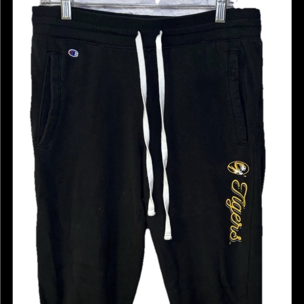 Champion Pants Mens Large Black Mizzou Tigers Jogger Sweatpants Casual Pockets